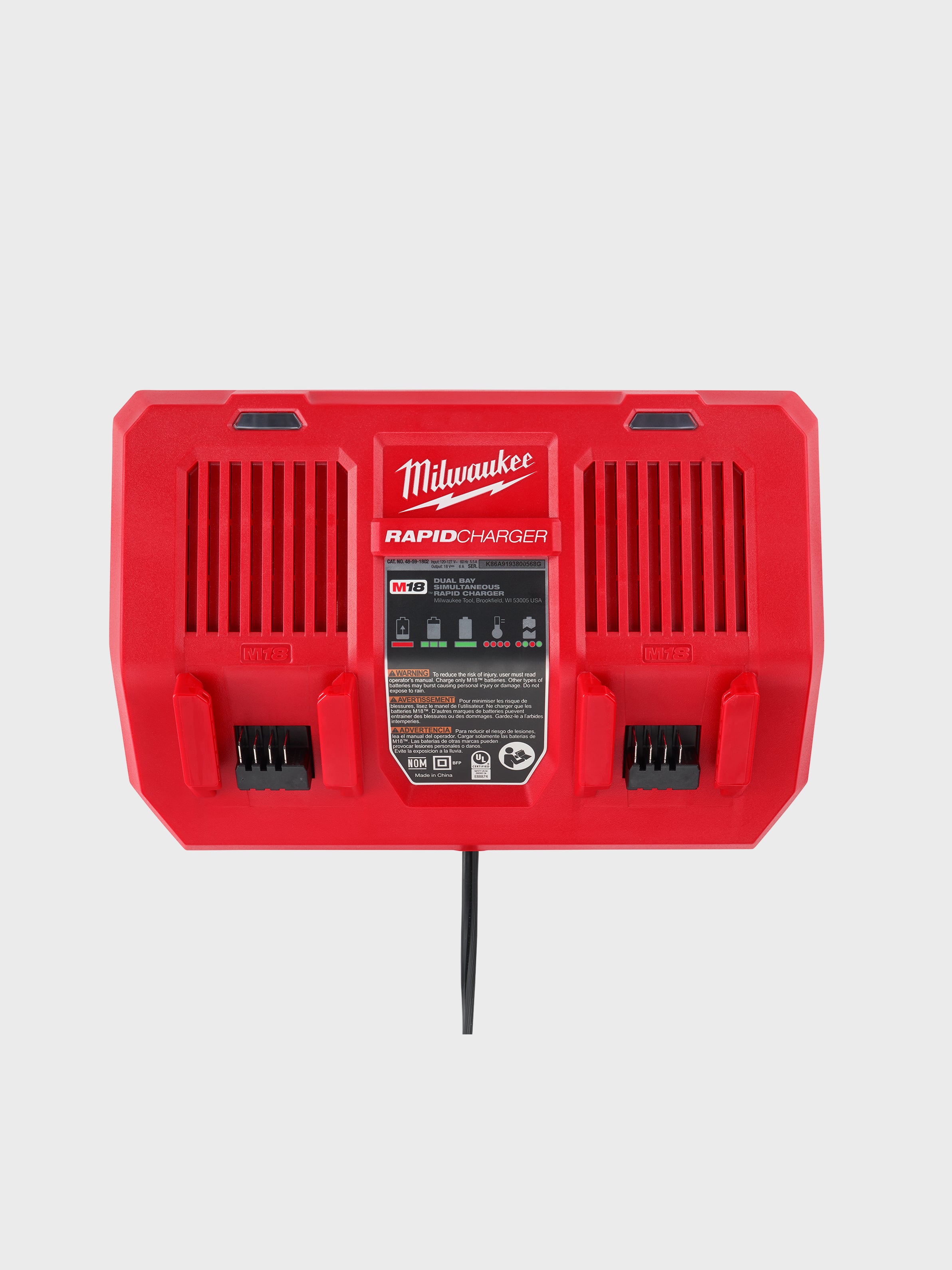 M18™ Dual Bay Simultaneous Rapid Charger