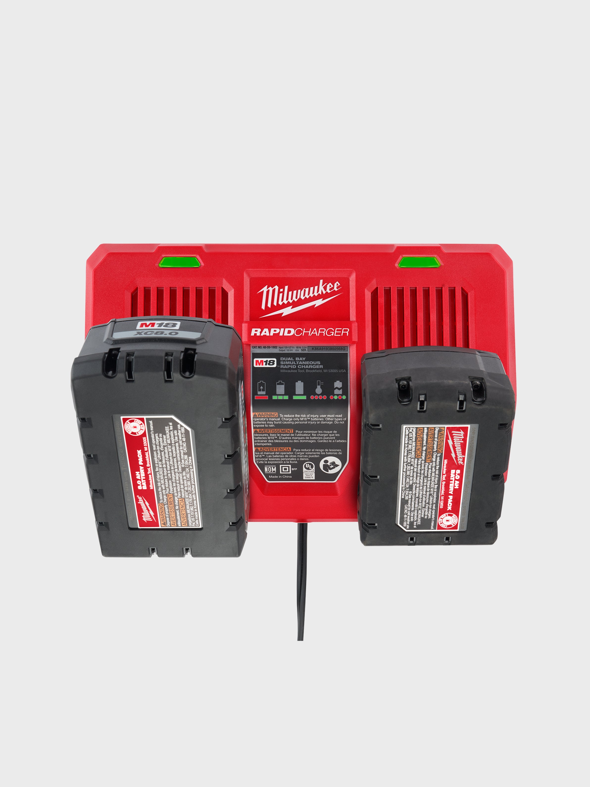 M18™ Dual Bay Simultaneous Rapid Charger